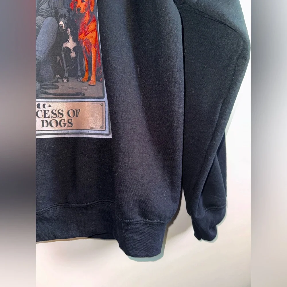 Princess Of Street Dogs Sweatshirt Women Size Medium Black Cotton Polyester - Picture 3 of 6